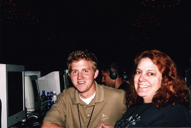 This guy sat next to me in the BYOC.  He mostly played UT2k3 but he seemed to know quite a bit about Quake 3 also. ;) (qcon2003_45.jpg, 640w x 430h )