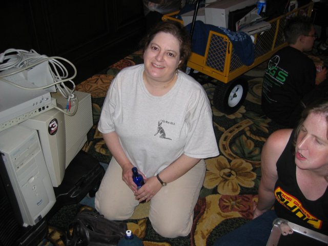 Ryly is all smiles while waiting to get into the BYOC. (qc050033.jpg, 640w x 480h )