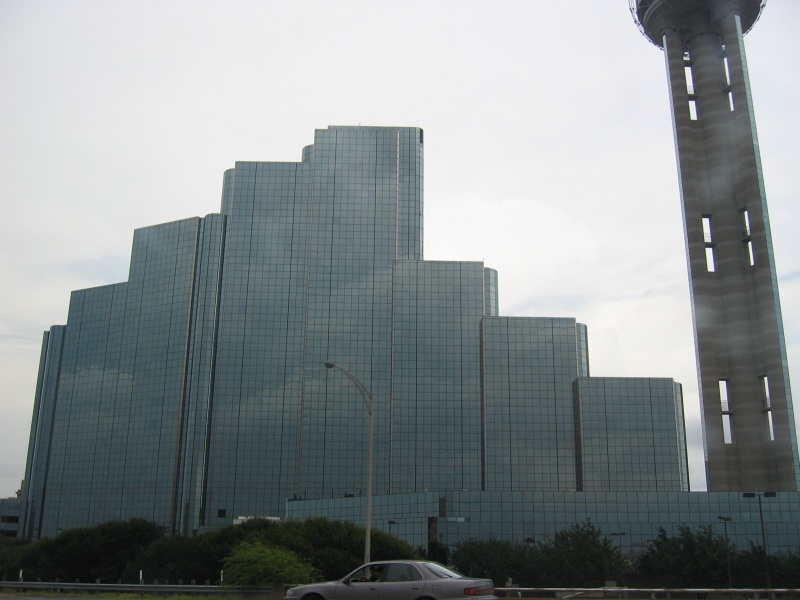 The grueing 8.1 mile trip took us past the Hyatt Regency Reunion Hotel and Tower. (qc070011.jpg, 800w x 600h )