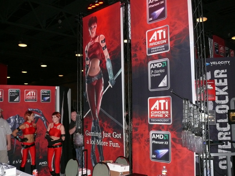 AMD and ATI had a large booth area with stages, gaming PCs, and real live Rubys (qc081016.jpg, 800w x 600h )